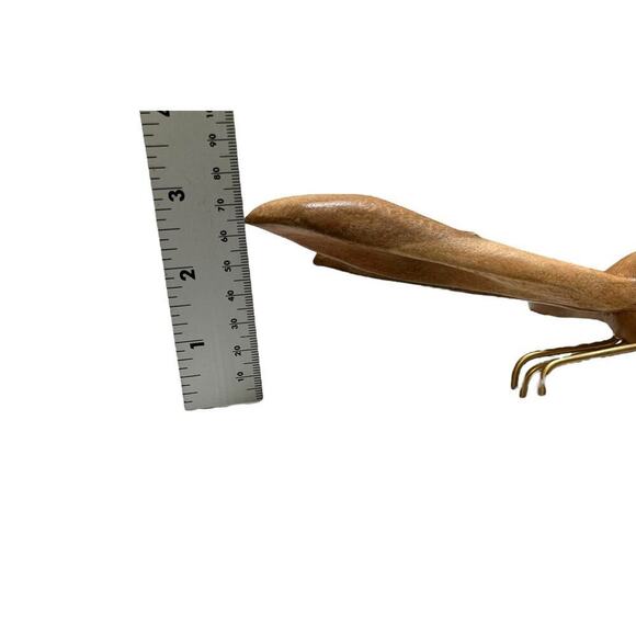 Vintage Solid Wood Carved Butterfly and Dragonfly Brass Feet - Picture 8 of 8